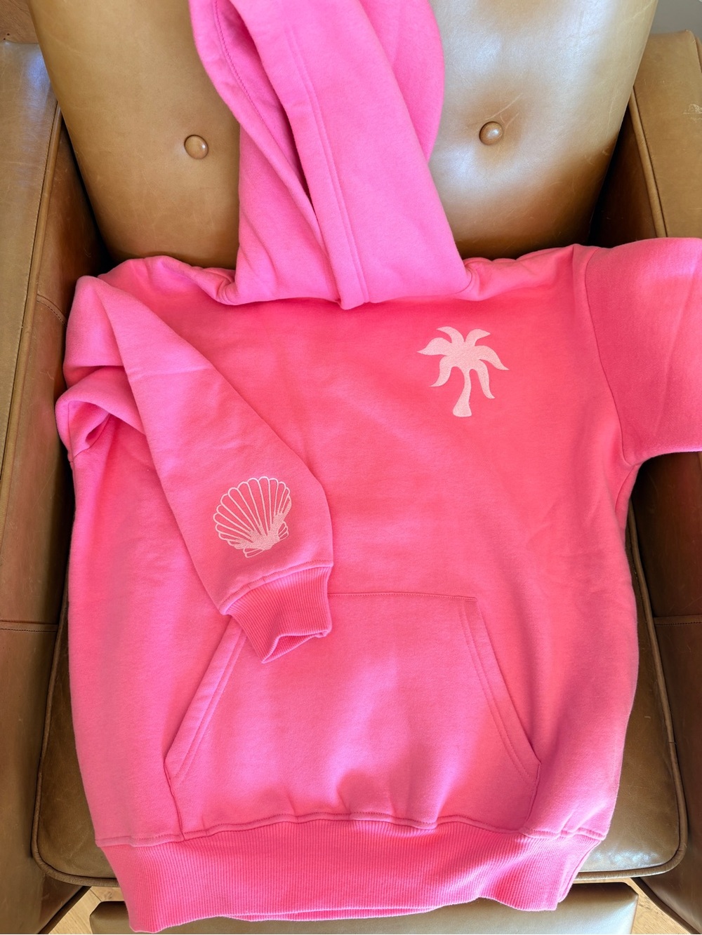 Pink Palm Puff Size XS Coral Hoodie Brand New with tags dust bag & receipt!!